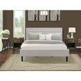thumbnail image 2 of East West Furniture 3-piece Wood Platform King Bedroom Set in Beige/Black, 2 of 8