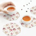 thumbnail image 5 of Kdxio Floral Mushroom Funny Coasters,4 Pcs Leather Coasters,Housewarming Gifts,Protect Furniture from Water Marks Scratch and Damage, 5 of 6
