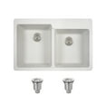 thumbnail image 2 of MR Direct T801-White Quartz Granite Sink two basket strainers, 2 of 5