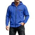 thumbnail image 3 of UVEASISHA Full Zip Hooded Jackets for Men Drawstring Lightweight Zip Up Hoodies Loose Fit Long Sleeve Athletic Jacket Solid Color Casual Outerwear Daily Street Style Blue XXL, 3 of 10