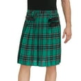 thumbnail image 2 of SWSMCLT Men's Kilt Pleated Vintage Basic Fashion Kilt Utility Scottish Dance Halloween Casual Fall Elastic Waist Green Medium, 2 of 4