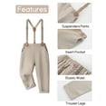 thumbnail image 5 of Happy Cherry Baby Boy Clothes Suits Set Infant Formal Dress Shirts Toddler Gentlemen Wedding Outfits Bowtie Suspenders Pants 2pcs 3-4 Years, 5 of 6