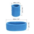 thumbnail image 2 of Uxcell 2 Sport Wristbands & 1 Headband Set Cotton Absorbent Athletic Sweatband Sky Blue, 2 of 6