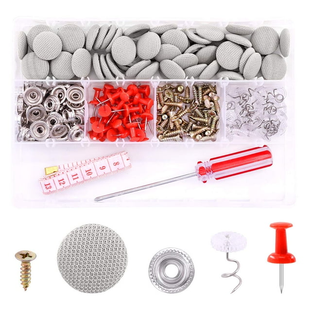Kit de Reparación para Tapizado de Techo de Coche Swpeet 272 Piezas Gris con Remaches