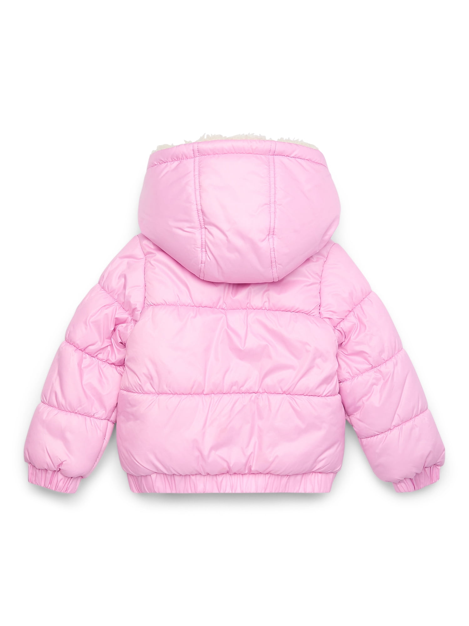 Jessica Simpson Girls Fashion Puffer Jacket with Faux Sherpa Collar, Sizes 4-16