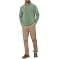 thumbnail image 2 of SUDADERA DE PULLOVER DE FLEECE DE MANGA LARGA CON MEDIA CREMALLERA Y CUELLO ALTO DE COLOR SÓLIDO PARA HOMBRE INSPIRE CHIC S GRIS VERDE, 2 of 6