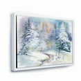 thumbnail image 3 of Designart 'Snowy River With Winter Landscape' Traditional Framed Canvas Wall Art Print, 3 of 5