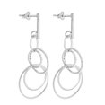 thumbnail image 4 of Aeravida Modern Intricate Linked Hoops of Sterling Silver Post Drop Dangle Earrings | Elegant Sterling Silver Dangle Earrings | Earrings for Women | Intricate Linked Hoops Dangle Earrings, 4 of 7