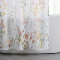thumbnail image 3 of REGALWOVEN Floral Print Shower Curtain Sets, Waterproof Bath Curtain with 12 Plastic Hooks, Good Drape, Bohemian Pastoral Style Yellow 71"W x 71"L, 3 of 4