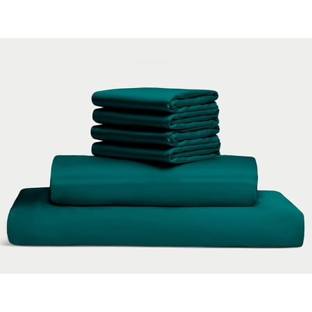 100% Egyptian Long Staple Cotton Bedsheet Set 1000 Thread Count 6-PC Sheets Set Teal Blue Color Queen Size 12 Inch Deep Pocket of Fitted Sheet Soft Sateen Weave Breathable
