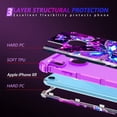 thumbnail image 4 of Casetego For iPhone XR Case,Glow in The Dark Three Layer Heavy Duty Shockproof Hard Plastic Bumper+Soft Silicone Protective Case for Apple iPhone XR,Dark Butterfly, 4 of 6