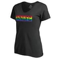 thumbnail image 2 of Women's Black Minnesota United FC Pride Wordmark V-Neck T-Shirt, 2 of 3