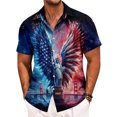 thumbnail image 2 of Ankishi Patriotic Button Down Shirts for Men Eagle Print Hawaiian American Flag Shirt Button Down Patriotic Tops for Daily, 2 of 9