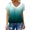 Green, variant on Women's Casual Summer Printing T Shirts Short Sleeve V Neck Breathable Comfortable Tops Loose Bubble Edge Workout Blouses Orange M