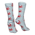 thumbnail image 7 of KLL Cute Red Crabs With Nautical Print Womens Crew Socks Athletic Middle Tube Long Socks Novelty Socks Gifts For Men, 7 of 7