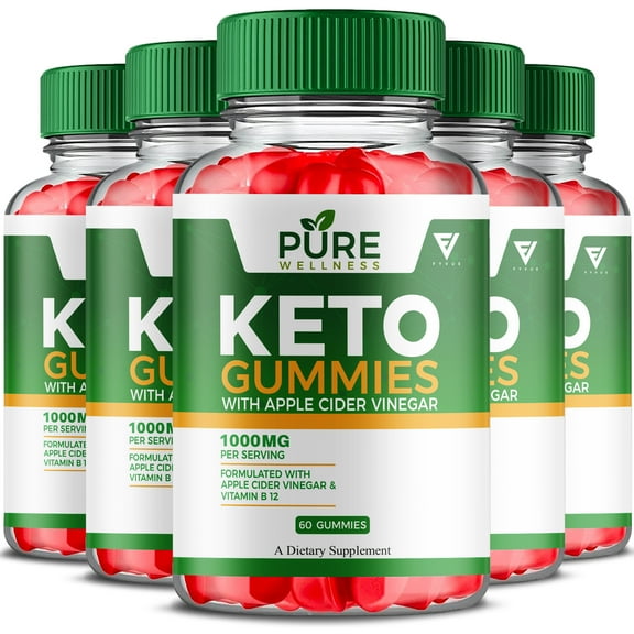 (5 Pack) Pure Wellness Keto ACV Gummies, PureWellness Advanced ACV (300 Gummies)