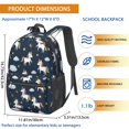 thumbnail image 3 of Unicorn and Star Blue Pattern 17" Waterproof Oxford School Backpacks for Teens, S-Shape Padded Straps, for School, Travel, Hiking, Camping, 3 of 5