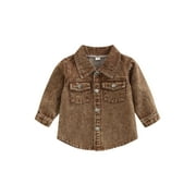 Baby Boy Girls Denim Jacket Button Down Basic Ripped Jeans Coat Kid Cowboy Outwear Casual Clothes