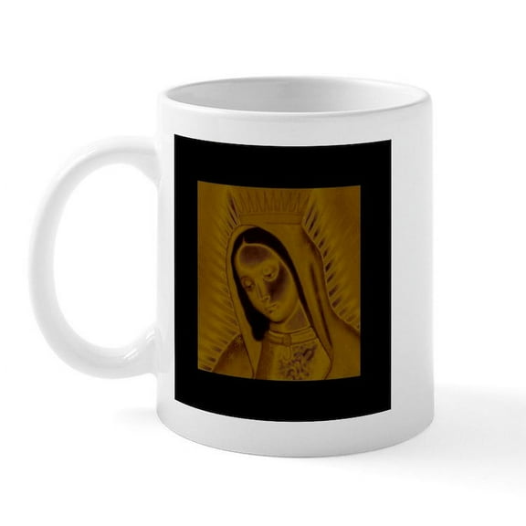 CafePress - Virgen De Guadalupe Gold Mug - 11 oz Ceramic Mug - Novelty Coffee Tea Cup
