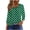 Army Green, variant on Women Button Down Square Neck 3/4 Sleeve Polka Dot Casual Comfy Loose Tops Blouse, Brown XXL