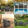 thumbnail image 5 of Gasee Wicker Patio Furniture Set, 4 Piece Outdoor Sectional Conversation Sets, Gray PE Rattan Patio Sofa Set for Balcony, Porch, Backyard, Gray, 5 of 10