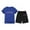 X403 BU2, variant on Confree Toddler Girls Summer 2 Piece Outfit Letter Printing Short Sleeved Round Neck Tees And Shorts Set Dailywear Cute Comfortable Little Girls Outfits Size 2-3 Years Black