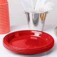 thumbnail image 3 of Apple Red Plastic Plates Big Party Pack, 50 Ct. | 9 Inches, 3 of 4