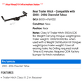thumbnail image 2 of Rear Trailer Hitch - Compatible with 2000 - 2006 Chevy Tahoe 2001 2002 2003 2004 2005, 2 of 4