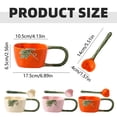 thumbnail image 3 of WHEANG 1 Set Pumpkin Ceramic Coffee Mug Set With Spoon Large Handle Design For Coffee Tea More Present For Friends Family Easy To Maintain, 3 of 9