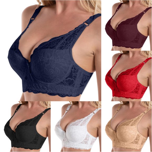 Vrotazzy Womens Thin Cup Large Size Lace Bra Adjustable Comfortable Underwear