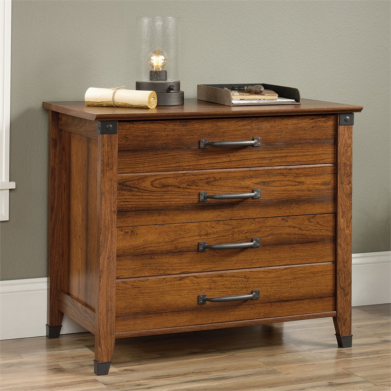 Pemberly Row Farmhouse Engineered Wood Lateral File Cabinet in Washington Cherry - image 2 of 11