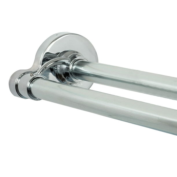 Zenna Home Double Curtain Rod 72 in. L Chrome Silver