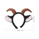 thumbnail image 2 of GOOHOCHY Bonita diadema de orejas de oveja de peluche con cuernos de cabra, diadema de orejas de cordero para niños y adultos, accesorios para disfraces de animales de granja navideños y fiestas., 2 of 7