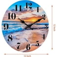 thumbnail image 4 of Wall Clock Battery Operated Beach Coastal Theme Indoor Outdoor Waterproof Decor for Bathroom Bedroom Patio Pool Home (8 Inch,Blue), 4 of 6