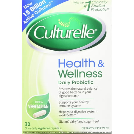 Health & Wellness Probiotic Vegetarian Capsules 30 ea, Restores the natural balance of good bacteria in your digestive tract where 70% of the immune system is found By Culturelle From