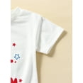 thumbnail image 6 of Wassery Baby Boys Romper 3 6 12 18 24 Months Infant Boys  4th of July Outfits Short Sleeve Crew Neck Letters Print Summer Bodysuit for Independence Day 3M-24M, 6 of 9