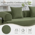 thumbnail image 4 of MOONMISS Corduroy Upholstered Modern Comfort Foldable Compressible Sofa Bed with Sturdy Metal Frame-Olive Green, 4 of 7