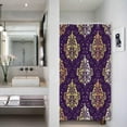thumbnail image 3 of Damask Print Shower Curtains Abstract Purple and Gold Damask Floral Pattern Design Bathroom Decor Waterproof Polyester Fabric 36x72 Inch Shower Curtains Sets with Hooks, 3 of 6