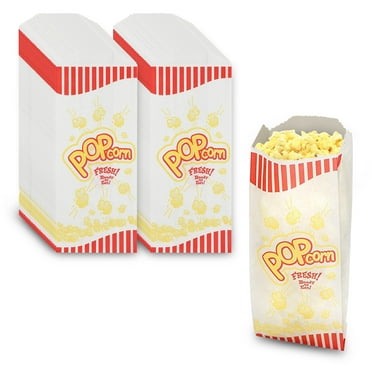 MT Products Disposable 1 oz Small Colorful Paper Popcorn Bags - Pack of 100