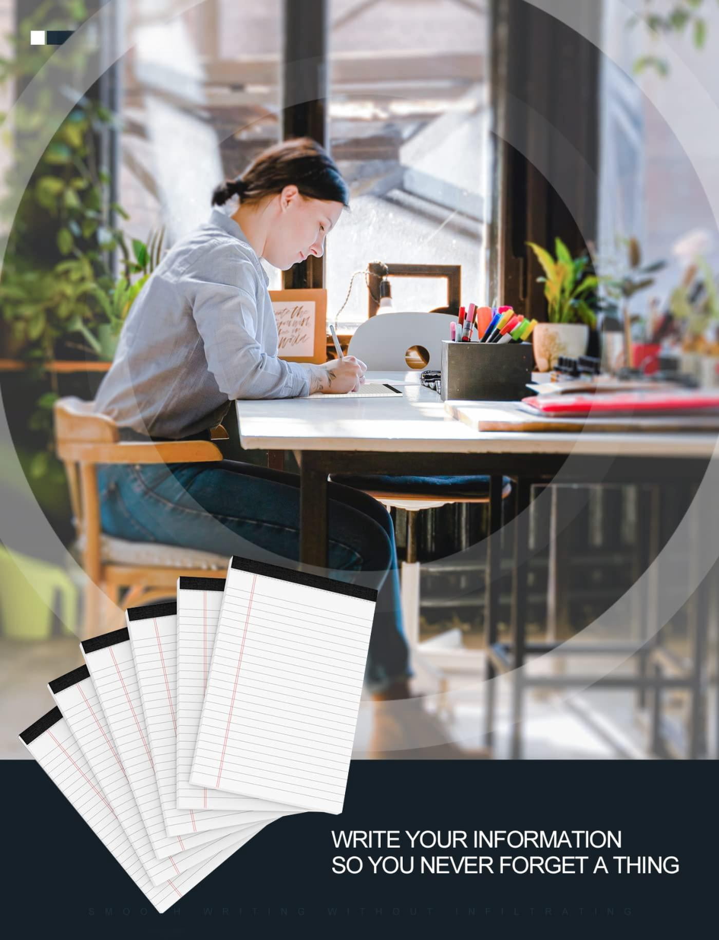 36 Pack Small Legal Pads 5x8 White Note College Ruled Paper Tablets For Office 80 Gsm Narrow Pad Notepad 30 Sheets Writing Lined Notepads