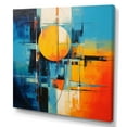 thumbnail image 2 of Designart "Blue Orange Mid Century modern Reflections I" Mid-century Canvas Print, 2 of 5