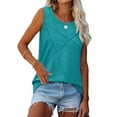 thumbnail image 2 of QIJUNTUO Short Sleeve Shirts for Somen Summer Tank Tops for Women Loose Fit Crew Neck Casual Sleeveless Tops Trendy, 2 of 9