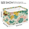 thumbnail image 4 of Yayeee Canvas Storage Basket with Handles for Shelves Fabric Bins Closet Organizer, Floral Wave, 4 of 8