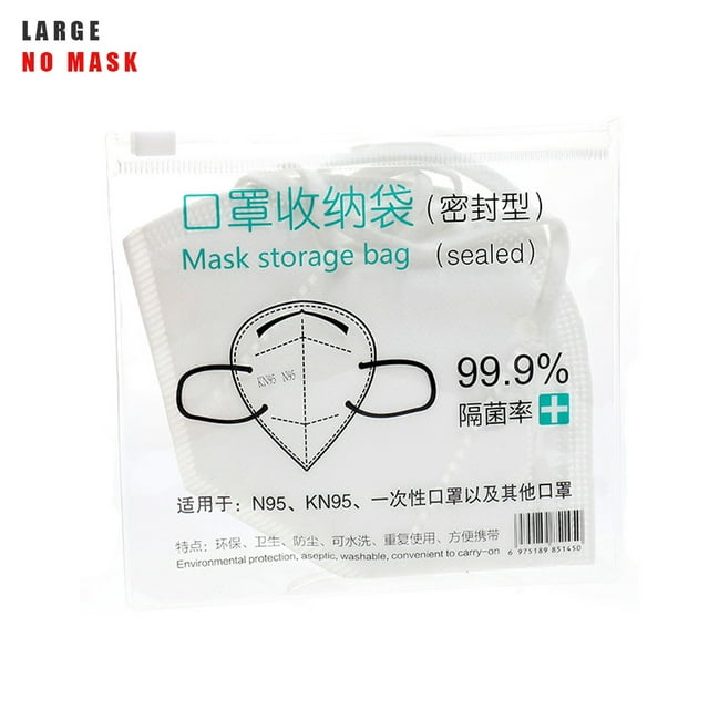 decodeary Dustproof Storage Bag Zipper Mask Holder Portable Eco-friendly Storage Case 12.5x13.5cm
