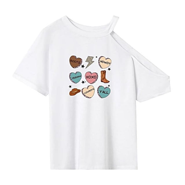 Camiseta para mujer de verano Tops de moda suave cuello redondo camisa para acampar viajes trabajo M
