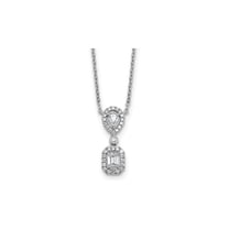 1/2 Carat (Ctw VS-SI,G) Lab-Grown Diamond Pendant Necklace in 14K White Gold with Chain for Women