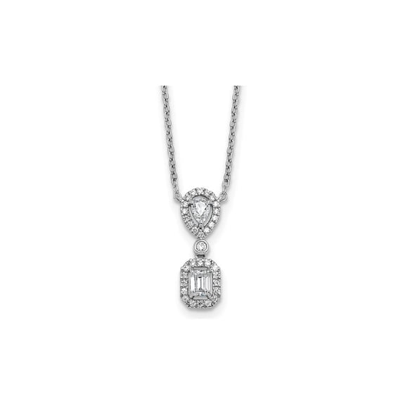 1/2 Carat (Ctw VS-SI,G) Lab-Grown Diamond Pendant Necklace in 14K White Gold with Chain for Women