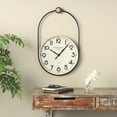 thumbnail image 4 of DecMode 17" Brown Wooden Suspended Hanging Wall Clock with Brown Wood Accents, 4 of 11