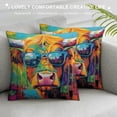 thumbnail image 3 of Orinice bull sunglasses tie dye Graphic Decorative Cotton Linen Throw Pillow Cover 1PC with Zipper Closure for Home Couch Living Room Bed Sofa 18x18in, 3 of 5