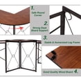 thumbnail image 6 of Javlergo L Shaped Folding Computer Desk, Modern Corner Gaming/Writing Table for Home Office, No Assembly Needed, Brown, 6 of 7